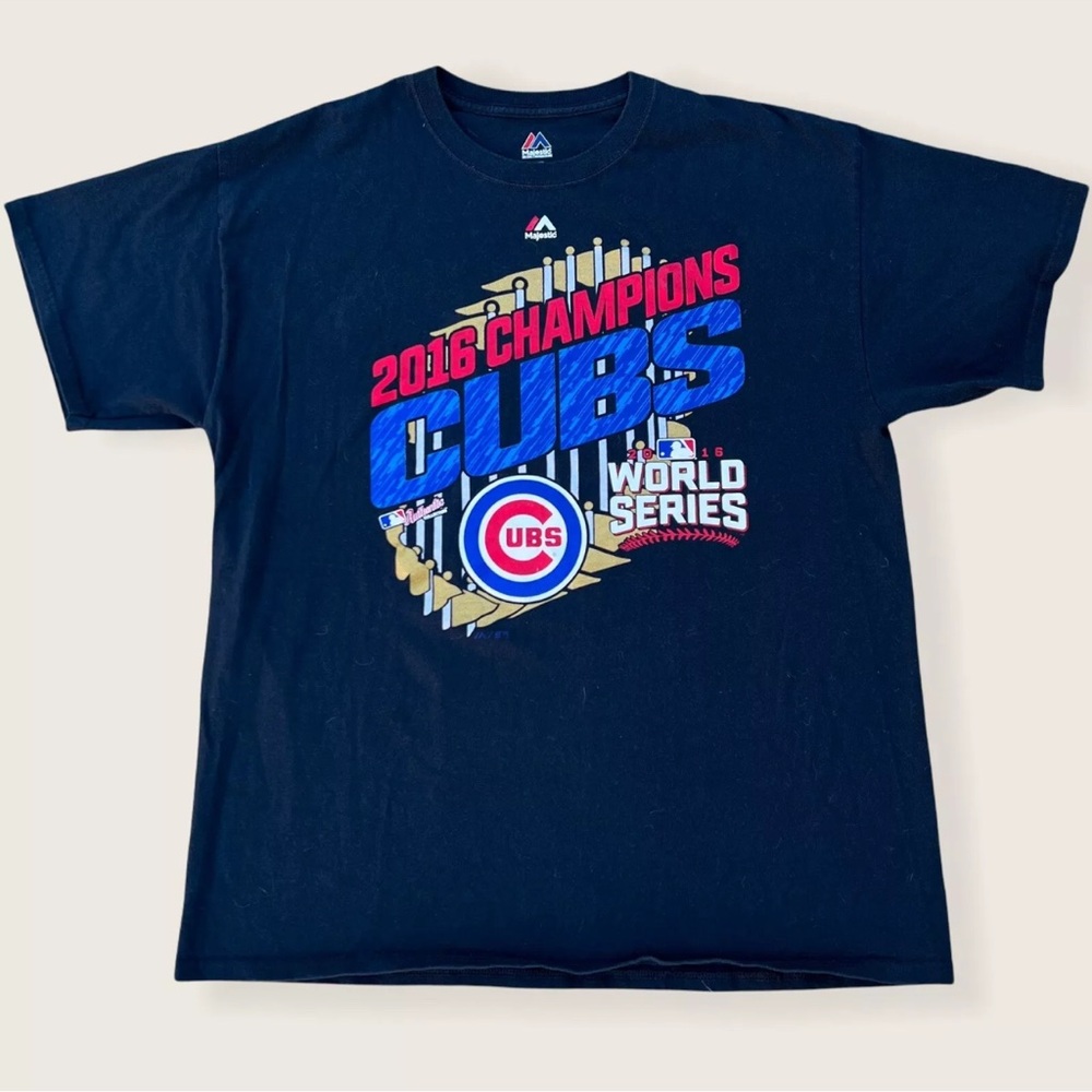 Chicago Cubs 2016 World Series Champions Majestic Tshirt MLB Size L